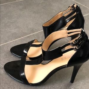 Guess black patent heels